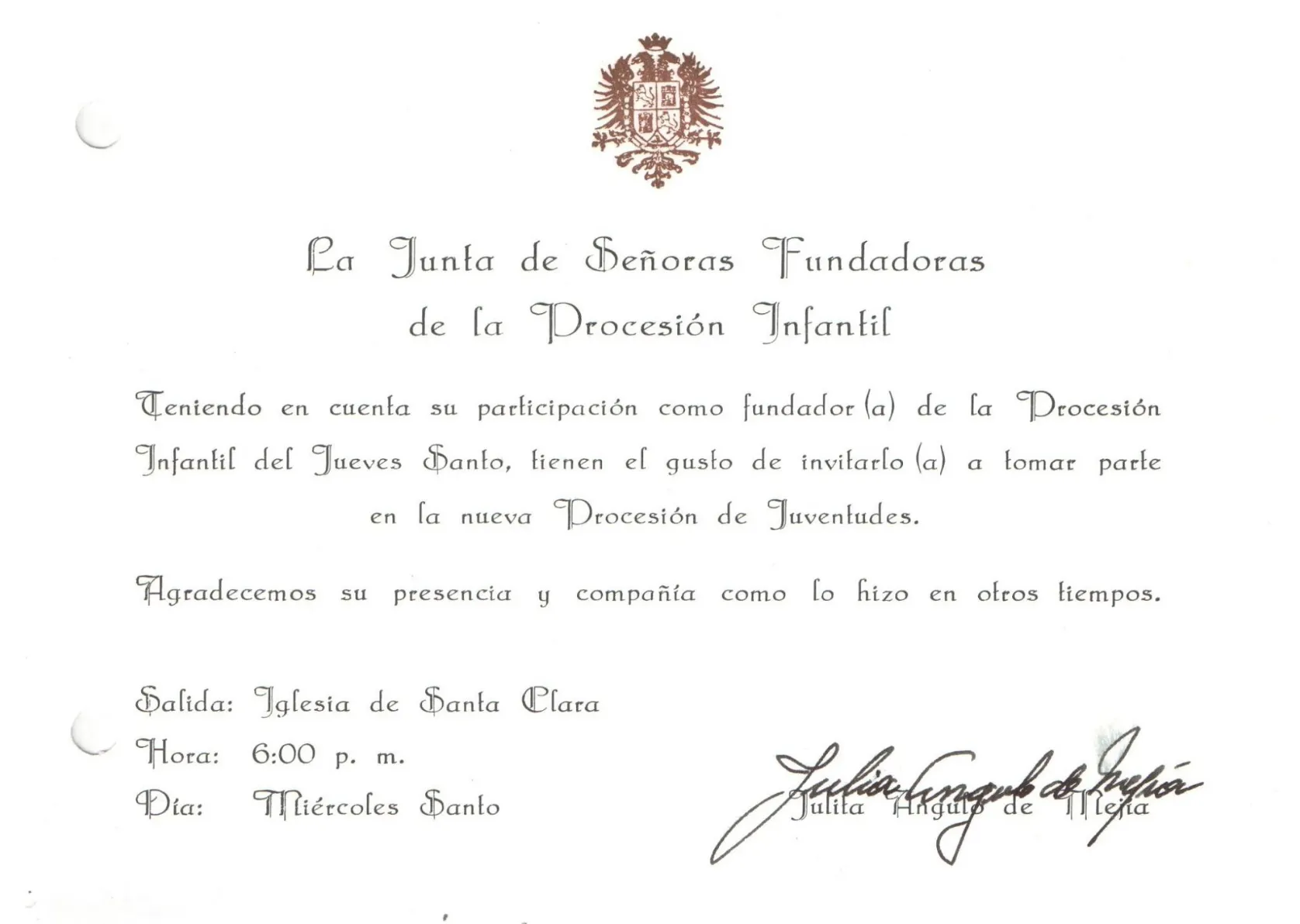 Programación especial de la Procesión Infantil de Tunja